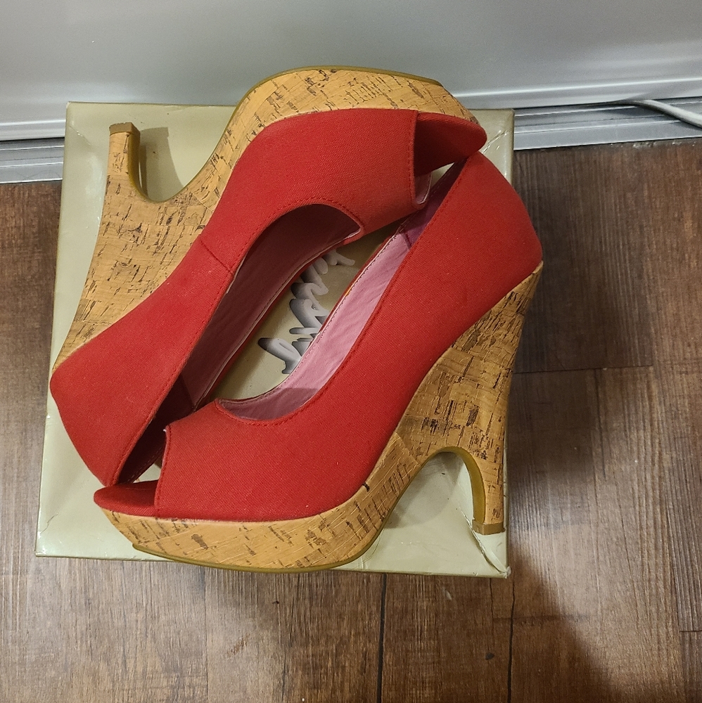 Red Platform Heels